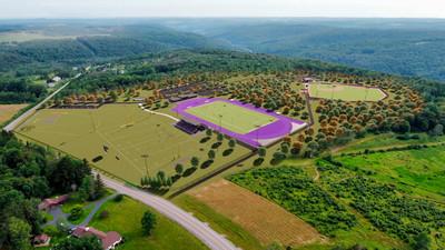 aerial panoramic rendering of the new saxon hill sports complex